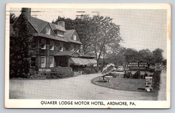 1956 Ardmore PA Quaker Lodge Hotel Postcard