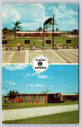 1957 Sarasota FL Trailer Estates Chrome Postcard