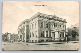 1911 Erie PA Public Library Postcard