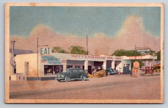 1940s Brevard Florida Duffys Standard Oil Postcard