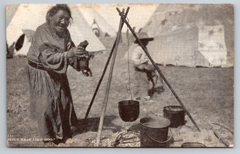 1910s Native American Indian Postcard