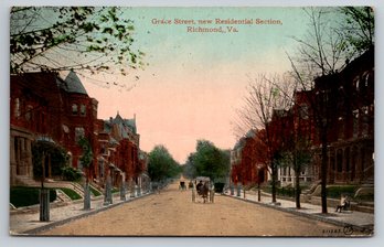 1910s Richmond VA Grace St Postcard - RPO Postmark