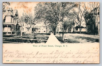 1907 Owego NY Front Street Postcard - RPO Postmark