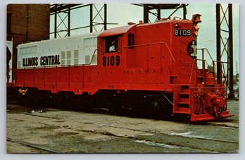 1978 Illinois Central Train Locomotive Postcard