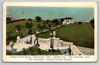 1920s Clearwater FL Illinois Central Train Railroad Advertising Postcard