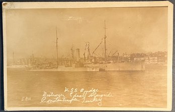 1910s WWI USS Bridge Destroyer Real Photo Postcard