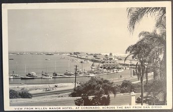 1940s San Diego CA Millen Manor Hotel Real Photo Postcard