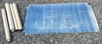 (4) 1906 & 1926 Repair Blueprints From The USS Constitution Ship