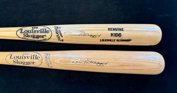 (2) Dom DiMaggio Baseball Hall Of Fame  Autographed Boston Red Sox Baseball Bats