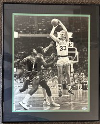 Larry Bird Autographed 16x20 Breareley Collection Black And White Photograph 1985 Vs 76ers