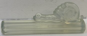 Vintage Signed SABINO Glass Knife Rest With Snail