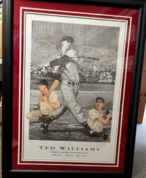 Ted Williams 1942 Triple Crown Winner Autographed Lewis Watkins Art Poster Ted Williams 1942 #405 /521