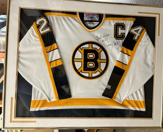 Terry OReilly Boston Bruins Hockey Autographed #24 Captain Game Jersey Framed And Matted