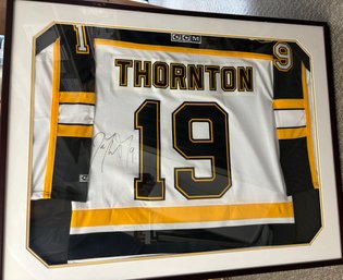 Joe Thornton Boston Bruins Hockey Autographed 1990s Game Jersey Framed & Matted