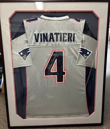 Adam Vinatieri New England Patriots Autographed Silver Home Jersey Framed & Matted