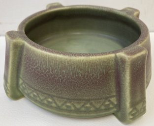 Vintage ROOKWOOD Green & Brown Pottery Bowl #1308