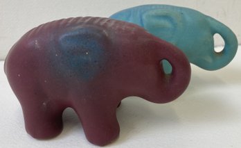 (2) Vintage VAN BRIGGLE Pottery Elephants