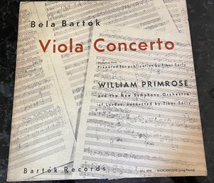 Bela Bartok Records LP BRS 309 Viola Concerto Wm Primrose