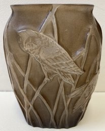 Vintage PHOENIX Molded Glass Vase With OWLS