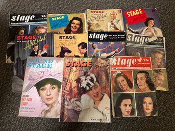 (11) 1939-40s Stage After Dark Magazines & 1964 Sound Stage Hepburn