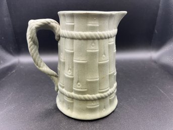 19th Century English Salt Glazed Bamboo Rope Ceramic Pitcher