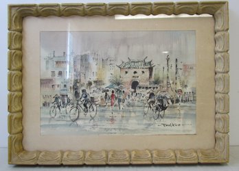 Framed PAUL KUO Signed Watercolor Painting