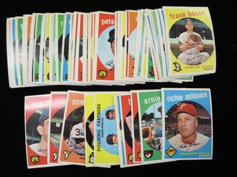 (65) 1959 Topps Baseball Cards - Estate Fresh With Hall Of Famers