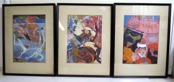 (3) 1930's Jean De Bosschere Framed Lithographs In Original Frames #2