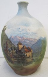 Antique ROYAL BAYREUTH Bud Vase With Lovely Mountain Scene