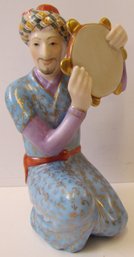 HEREND Miniature Porcelain Figurine #15408 Persian Man Playing Tambourine