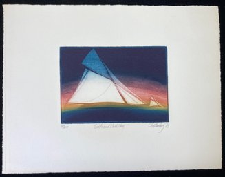 DONALD STOLTENBERG Signed Lithograph SAILS AND DARK SKY