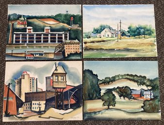 (4) DONALD STOLTENBERG Watercolor Paintings (Lot 1)