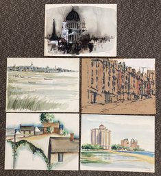 (5) DONALD STOLTENBERG Watercolor Paintings (Lot 2)