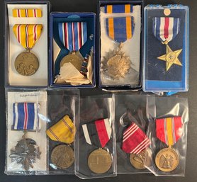 (9) Vintage Military Medals