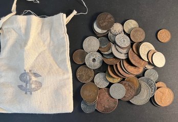 Vintage Foreign Coin Collection With Silver