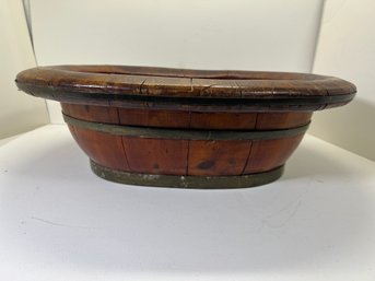 Mid 1800's Antique Primitive Wooden Chinese Baby Bath Tub