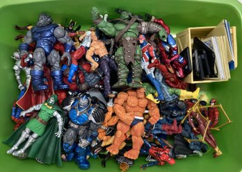 Collection Of X-Men Figurines And Collectors Cards