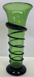 Green & Blue Art Glass Vase