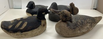 (5) Vintage Unmarked Working Duck Decoys