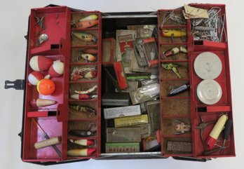 Large Collection Of Fishing Tackle Including Box, Lures And More