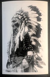 1940s Missoula MT Indian Chief Native American Indian Real Photo Postcard RPPC