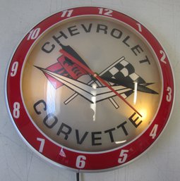General Motors Light Up CORVETTE Clock