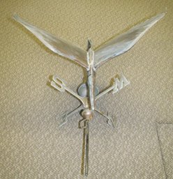 Copper BLUE HERON Weathervane With Brass Directionals