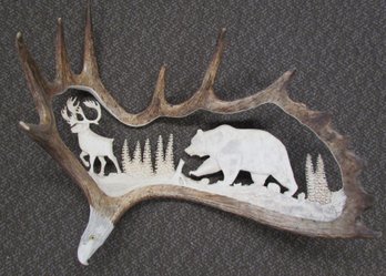 Hand Carved Moose Antler
