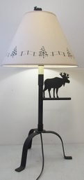 Cast Iron MOOSE Lamp With Paper Cut Shade