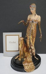 House Of ERTE 'OCELOT' Limited Edition Porcelain Figurine By Franklin Mint