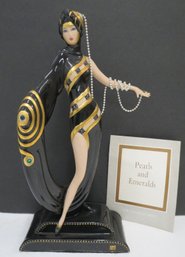 House Of ERTE 'PEARLS AND DIAMONDS' Limited Edition Porcelain Figurine By Franklin Mint