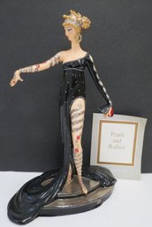 House Of ERTE 'PEARLS AND RUBIES' Limited Edition Porcelain Figurine By Franklin Mint