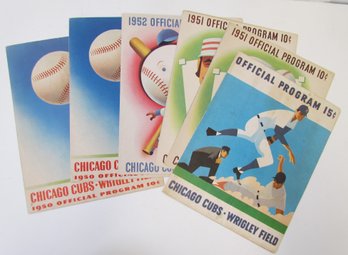 (6) 1950 - 1970 CHICAGO CUB Baseball Program Lot