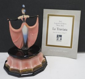 House Of Erte Franklin Mint Music Box La TRAVIATA Erte Image Porcelain Figurine